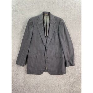 Vintage Brooks Brothers Suit Jacket 41 R Gray Wool Brookgate Windowpane USA